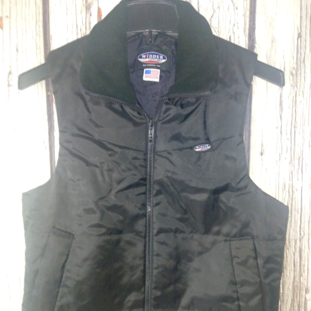 Widder Electric Heated Motorcycle Vest 42 Black Collared Made in USA Full Zip